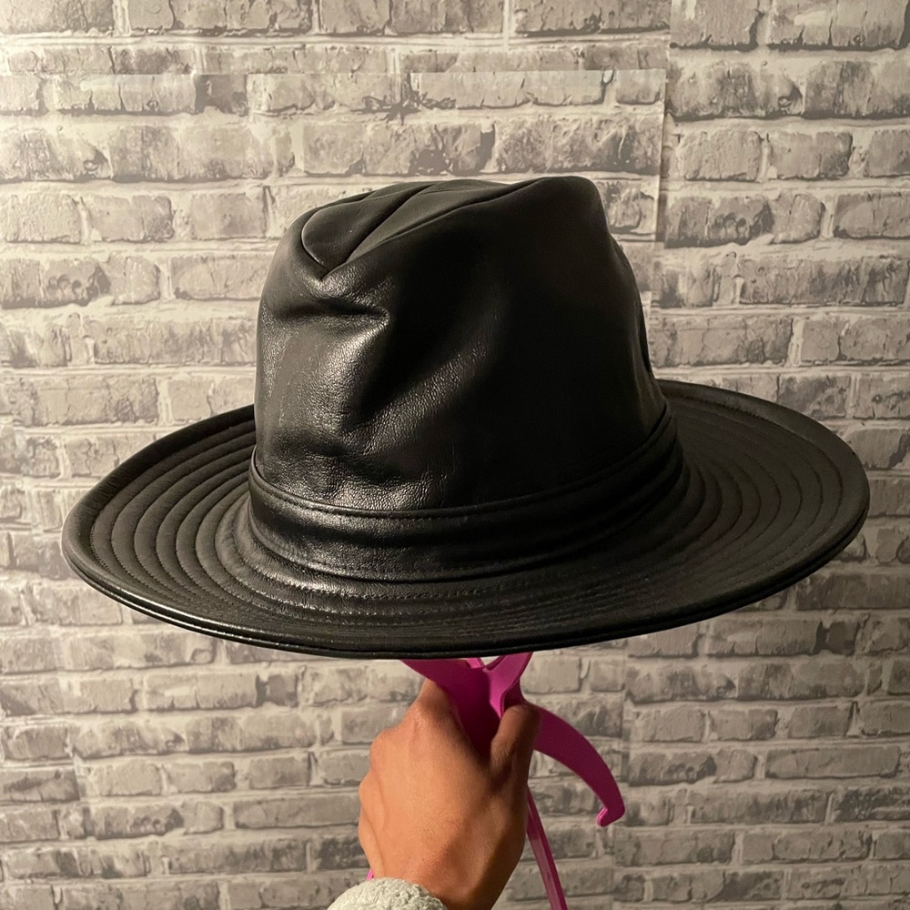 Leather bucket hat
